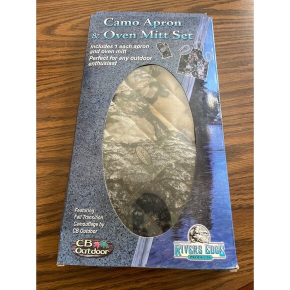 Rivers Edge Products Camouflage Apron & Oven Mitt Set NWT - Picture 1 of 4